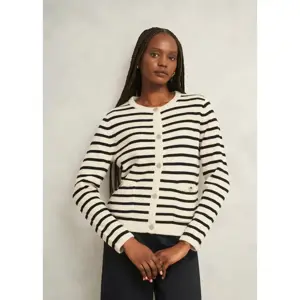 Hobbs London Simona Wool Blend Striped Knitted Jacket